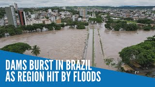 Dams burst in Brazil as region hit by floods [upl. by Jolda987]