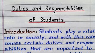 Duties and responsibilities of students  Essay  IndrajitGoswami0607 [upl. by Hurst]