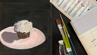 EASY Gouache Painting Tutorial How to Paint a Realistic Cupcake [upl. by O'Donnell]