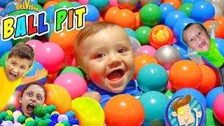 BALL PIT IN OUR HOUSE Kids Get 22k FUNnel Vision Family Fun Indoor Activities [upl. by Schiro]