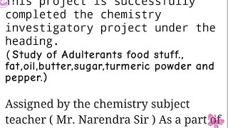 Study of common food adulterants in fat oil butter sugar turmeric powder chilli powder and pepper [upl. by Luciano]