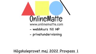 Högskoleprovet maj 2022 Provpass 1 Uppgift 13 [upl. by Colette331]