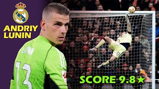 ANDRIY LUNIN best saves for Real Madrid in round of 16 UCL with SCORE 98 🌟 [upl. by Heise]