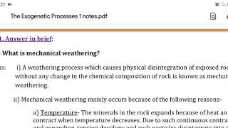 The Exogenetic processes part 1 9th std Geography Class9 SSC Question Answers explanation in hindi [upl. by Penney901]