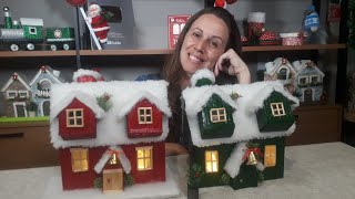 Casinha Natalina feita com caixa  Diy Decoração de Natal [upl. by Alam]