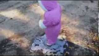 Little girl in pink snow suit experiences ice for first time [upl. by Dempstor]