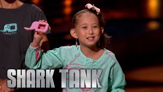 Shark Tank US  10YearOld Entrepreneur Wows Sharks With Her Baby Spoon Product [upl. by Bernadina]