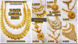 4 Grams Necklaces14 Grams Kasumalai Haram19 Grams Layer Haram Navaratnajewellers [upl. by Naiditch]