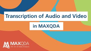 Transcription of Audio and Video in MAXQDA 2020 [upl. by Delanie135]