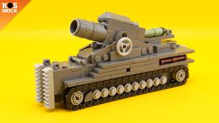 Lego KarlGerät  Mörser Karl WW2 German Tank Mini Vehicles Tutorial [upl. by Anahsahs]