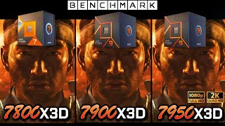 Ryzen 7 7800x3D vs 9 7900x3D vs 9 7950x3D  Test  1080p  1440p  RTX 4090  in 8 Games [upl. by Lancelot]