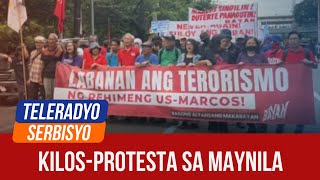 Groups stage protest on 52nd Martial Law anniversary  Teleradyo Serbisyo 21 September 2024 [upl. by Dilahk]