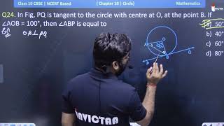 In Fig PQ is tangent to the circle with centre at O at the point B If ∠AOB  100° then ∠ABP is [upl. by Bury]