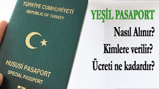 Yeşil Pasaport nasıl alınır Kimlere verilir Ücreti ne kadardır [upl. by Eissirk]