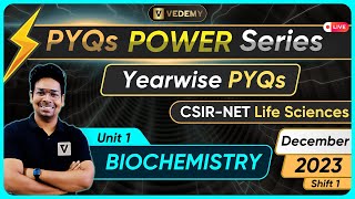 PYQ Power Series  Biochemistry  Yearwise PYQs  Dec 2023 Shift 1  Virendra Singh  CSIR  GATE [upl. by Ketti]