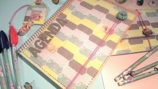 Manualidades para la vuelta al cole Cómo decorar una agenda TUTORIAL [upl. by Aphra]