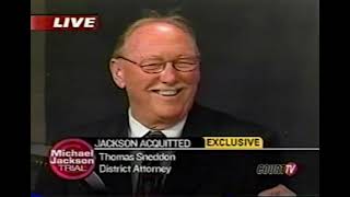 Diane Dimond interviewing Tom Sneddon after Jackson acquittal  Court TV June 13 2005 [upl. by Enalb]