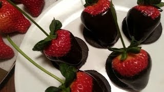 Strawberries Dipped in Chocolate Truffle Ganache [upl. by Yasnil]