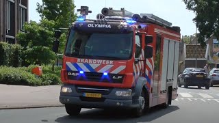 Brandweer Olympia amp Politie Golf Variant met spoed naar brand in Snackbar Middelharnis [upl. by Redlac]