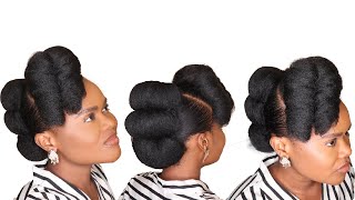 Quick And Easy Natural Hairstyle On Natural Hair  Natural Bridal Hairstyle [upl. by Celestine]