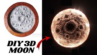 Diy 3D MOON  Paper Mache Moon Craft Idea  Diy Moon Wall Hanging 3D Moon Craft with Paper Mache [upl. by Settera]