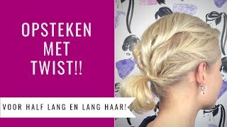 HALFLANG HAAR OPSTEKEN MET EEN TWIST  Dazzling Beauty [upl. by Ahsened]