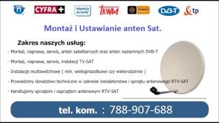 Montaż ustawianie anten satelitarnych pyrzyce stargard banie [upl. by Ennovehs224]