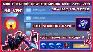 Mobile Legends Redeem Code April 24 2024  ML Redeem Codes Today Claim it before limit reached 💎 [upl. by Riek]