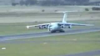 Ilyushin Il76 using allll the runway [upl. by Rusert]