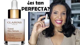 Tinted Oleo Serum Clarins  Enseño la textura REAL de mi piel  Piel Madura  Milagro para Piel Seca [upl. by Ellehsyt317]