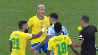 Nicolás Otamendi Vs Marquinhos Argentina Fight Vs Brazil Furious Moments Copa America Final 2021 [upl. by Attaynek]