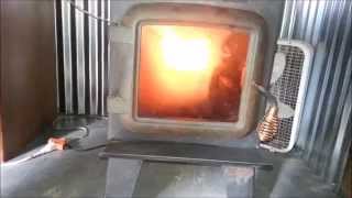 Easy Waste Oil Heater made from a wood stove [upl. by Weight]