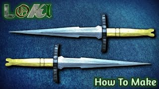 How To Make Lokis Dagger Knife With Cardboard Of LOKI TV series  New Lokis Weapon [upl. by Annaoj]