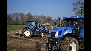 New Holland T7540  T6155Transport de fumier 2018 [upl. by Amory824]