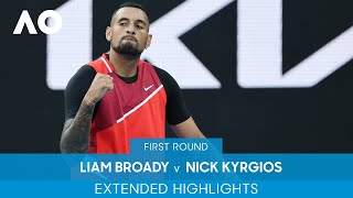 Liam Broady v Nick Kyrgios Extended Highlights 1R  Australian Open 2022 [upl. by Lachlan761]