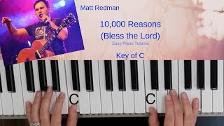 10000 Reasons Easy Piano TutorialKey of C [upl. by Eednar]