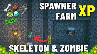 BEST Zombie and Skeleton Mob Spawner XP Farm in Minecraft 121 [upl. by Adivad]