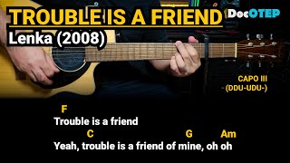 Trouble Is A Friend  Lenka 2008 Easy Guitar Chords Tutorial with Lyrics [upl. by Garret]