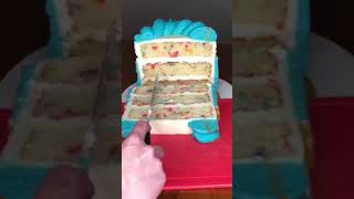 How to cut a tall cake easy way more servings [upl. by Kuth]