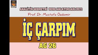 AG 26 İÇ ÇARPIM FONKSİYONU ve ÖKLİD İÇ ÇARPIMI AG 02 11 2022 [upl. by Berthold]