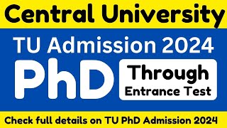 ▶️🔴Through Entrance Test ✅PhD Admission Notification 2024 🔴 universitynewstu tripuranews [upl. by Morly]