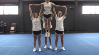 Basic Cheerleading Stunt Progression T Hang Drill [upl. by Karena]