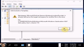 How to Fix Group Policy Error quotNamespace MicrosoftPoliciesSensorsWindowsLocationProvider quot [upl. by Mulderig]