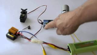 RC Servo Test with Futaba S3003 amp ESC with BEC for RC Tester Driving DC Motor [upl. by Modnarb]