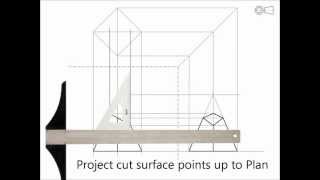 How to draw a truncated squarebased pyramid orthographic projection [upl. by Aivon]