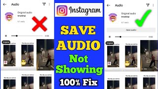 FIX Instagram Saved Audio Not Showing  Reels Saved Audio Option Not Available Problem Solved [upl. by Aniroc925]