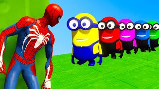 GTA 5  RED SPIDERMAN VS RED MINION VS GREEN MINION  Spiderman Funny Moments [upl. by Lleksah252]