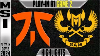 FNC vs GAM Highlights Game 2  MSI 2024 PlayIns Round 1 Day 2  Fnatic vs GAM Esports G2 [upl. by Nuawtna]