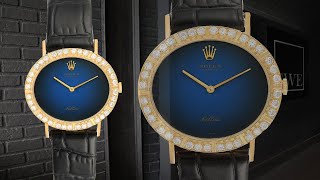 Rolex Cellini Yellow Gold Blue Dial Diamond Ladies Watch 4083  SwissWatchExpo [upl. by Atinas]