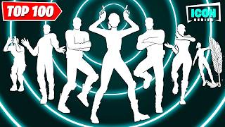 TOP 100 ICON SERIES DANCES amp EMOTES IN FORTNITE [upl. by Nahsyar]